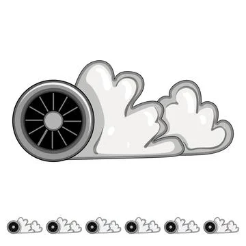 Performance tire smoke cartoon vector graphic Stock Illustration