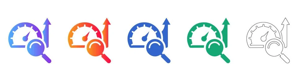 Performance Tracking and Search Analytics Icons Illustrazione stock