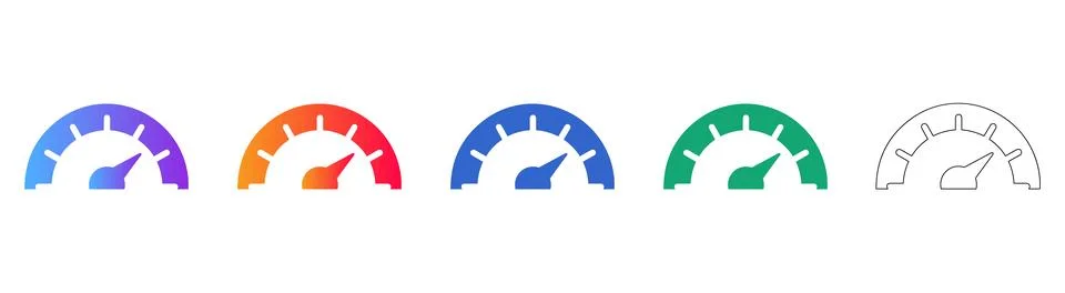 Performance Tracking and Speedometer Icons Illustrazione stock