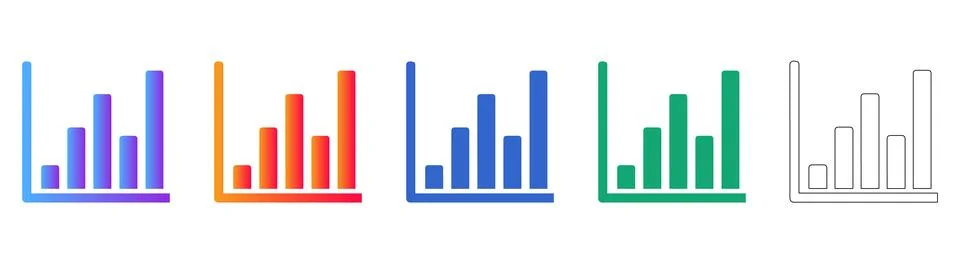 Performance Tracking Bar Chart Icons 库存插图