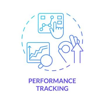 Performance tracking blue gradient concept icon Stock Illustration