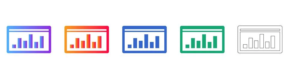 Performance Tracking Chart Icons Illustrazione stock