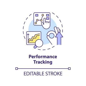Performance tracking concept icon Illustrazione stock