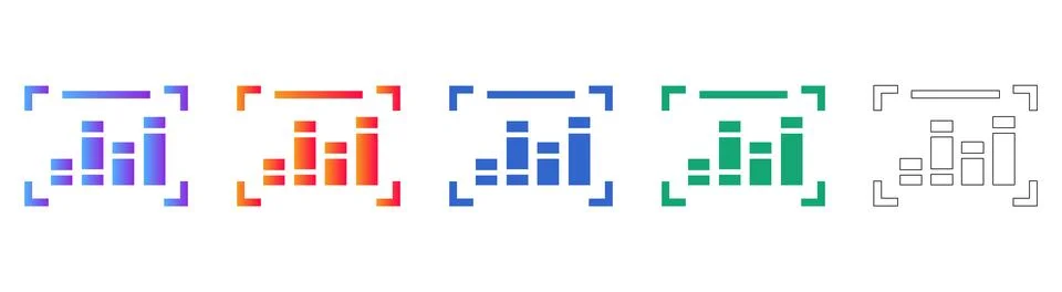 Performance Tracking Interface Icon Set Illustrazione stock