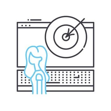 Performance tracking line icon, outline symbol, vector illustration, concept Stock Illustration