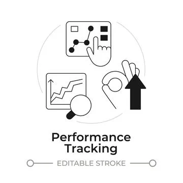 Performance tracking modern flat line concept icon Stock Illustration