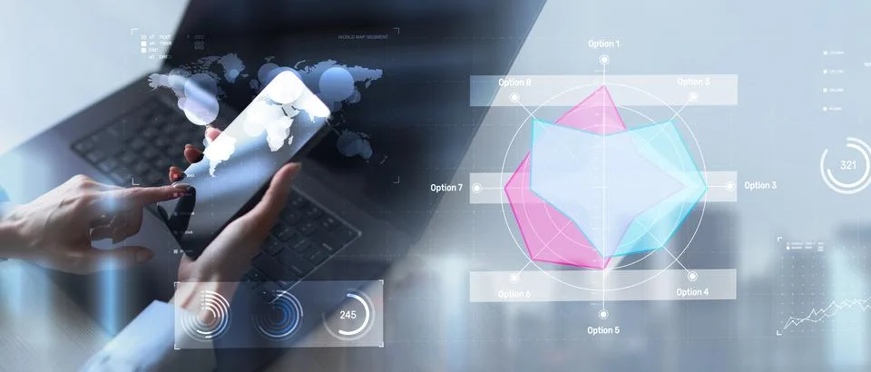 Performance Tracking Radar Chart Dashboard for Business Analytics and Opera.. Stock Photos