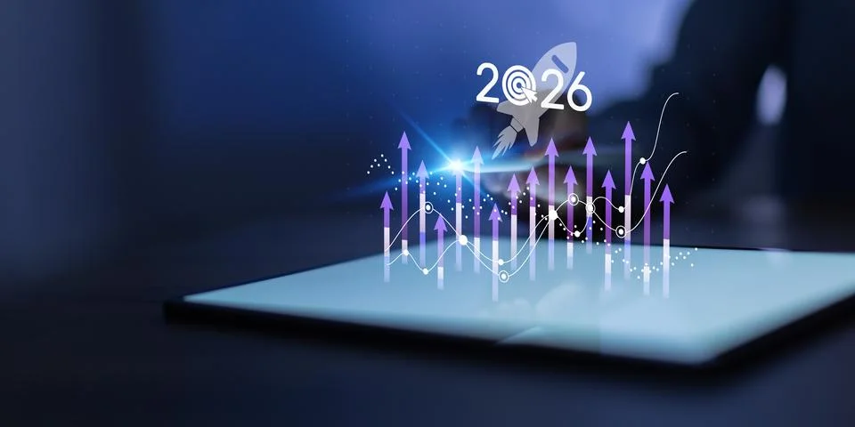 Performance Tracking System for Business Growth and Data Analytics with Gro.. Stock Photos