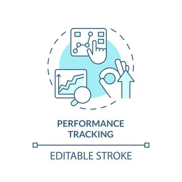 Performance tracking turquoise concept icon Stock Illustration
