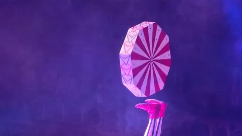 A performance, tricks in the circus. Young circus gymnast woman performing show. Stock Footage 316689518