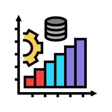 Performance tuning database color icon vector illustration Stock Illustration