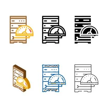 Performance tuning database color icon designs vector Stock Illustration