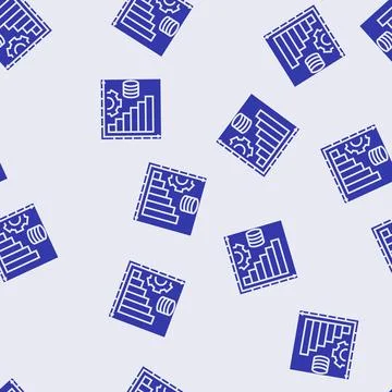 Performance tuning database glyph seamless pattern 스톡 일러스트