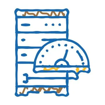 Performance tuning database icon doodle illustration Stock Illustration