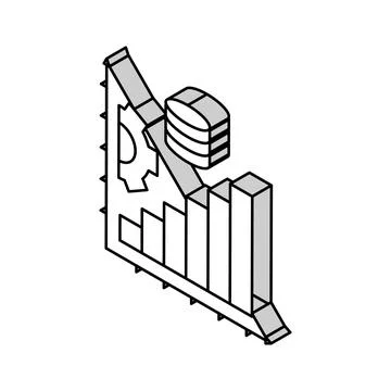 Performance tuning database isometric icon vector illustration Stock Illustration