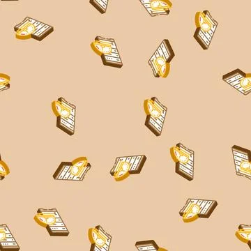 Performance tuning database isometric icon seamless pattern Stock Illustration