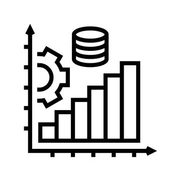 Performance tuning database line icon vector illustration Stock Illustration