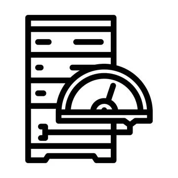 Performance tuning database line icon vector illustration Stock Illustration