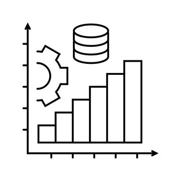 Performance tuning database line icon vector illustration Stock Illustration
