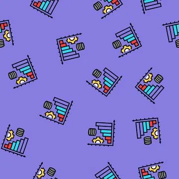 Performance tuning database vector seamless pattern Stock Illustration