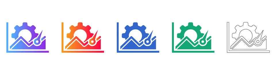 Performance Tuning Gear and Graph Illustration 스톡 일러스트