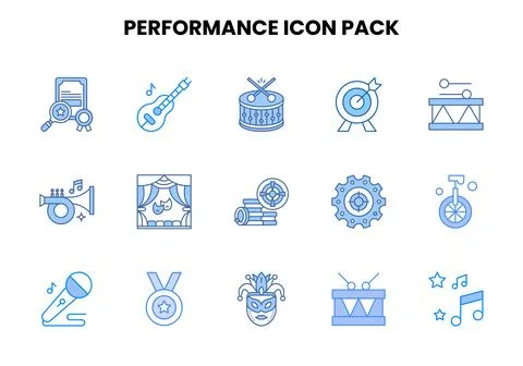 Performance Two Colour Design Icons Pack Illustrazione stock