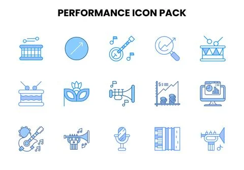 Performance Two Colour Scalable Icons Pack Stock-Illustration