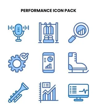 Performance Two Colour UI Icons Pack Stock-Illustration