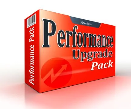 Performance upgrade concept red pack Stock Illustration