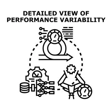 Performance variability measurement and data analysis process Stock-Illustration