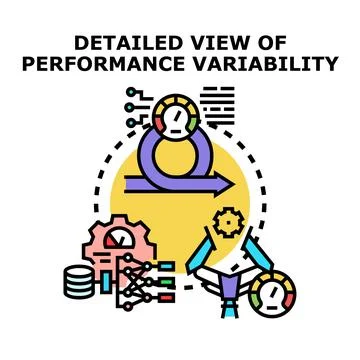 Performance variability measurement and data analysis process Stock Illustration