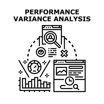Performance variance analysis concept vector evaluating business data イラスト素材