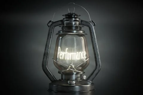 Performance - Vintage Kerosene Lantern - 3d illustration Stock Illustration
