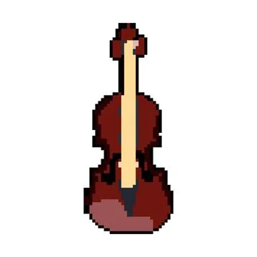 Performance violin pixel art vector illustration Stock Illustration