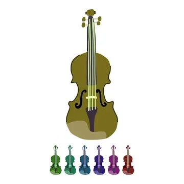 Performance violin vector cartoon graphic Stock Illustration