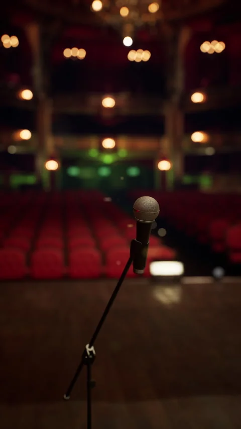 Performance waiting to begin in a grand opera house with empty seats Stock Footage 327180735