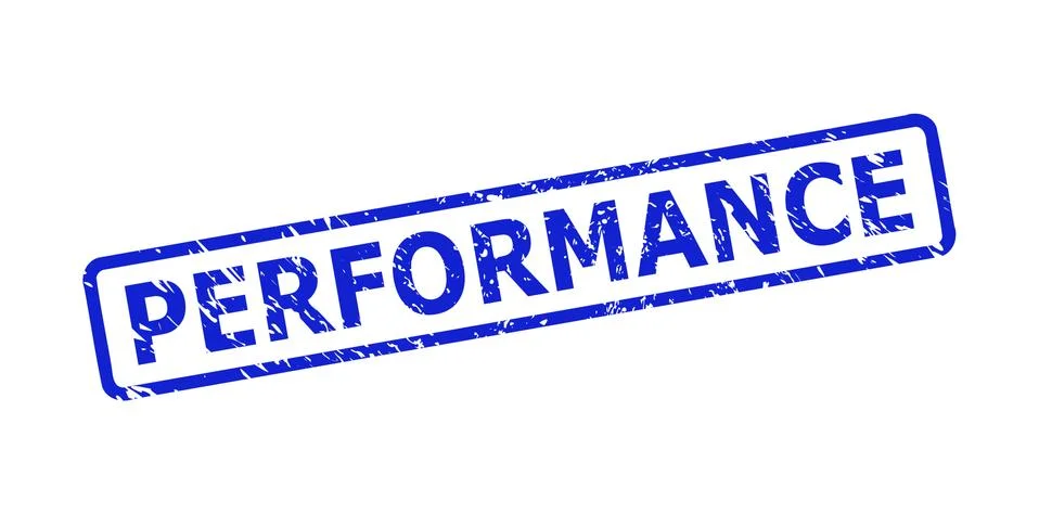 PERFORMANCE Watermark with Grunge Surface and Rounded Rect Frame Stock Illustration