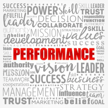 Performance word cloud collage, business concept background Stock Illustration