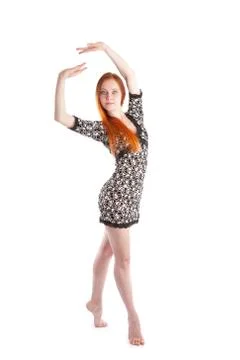 Performance of a young ballerina.. Stock Photos