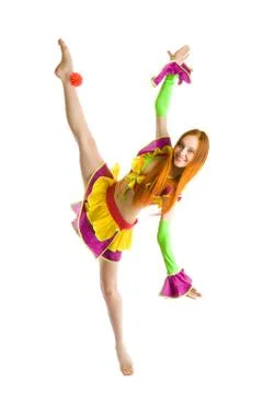 Performance of a young ballerina Stock Photos