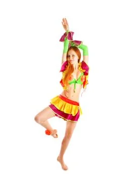 Performance of a young ballerina Stock Photos