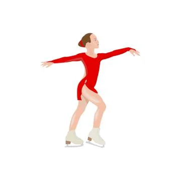 The performance of young figure skaters skating Stock Illustration