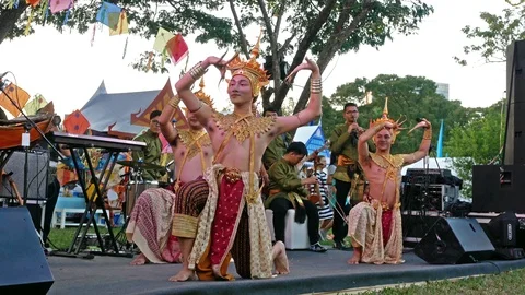 Performances for Thai Art Conservation,Classical Thai tune(Manohra) Stock-Footage 98792476