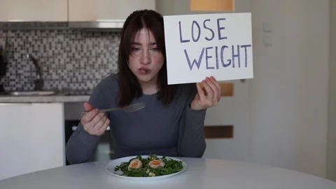 Performative pressure to stay thin Video stock 334576862