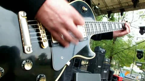 Performer on the guitar Stock Footage