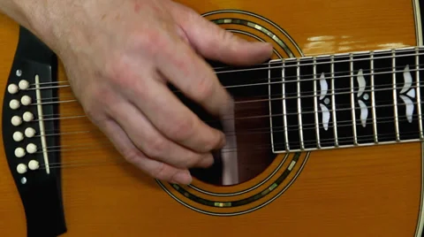 Performer playing on the acoustic guitar. Stock Footage 36845461