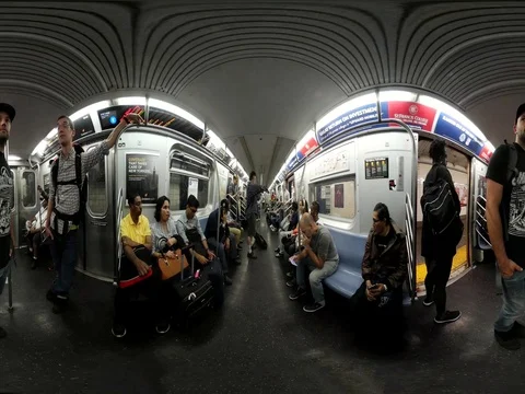 Performer playing violin on the subway in new york city Stock Footage 80881810