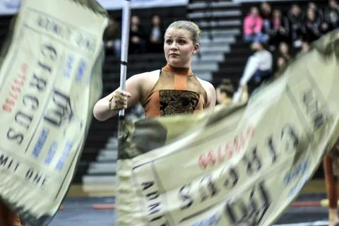 Performer with two flags Stock Photos