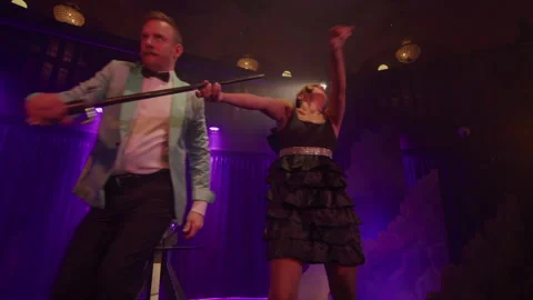 Performers and Sword on the Stage Video stock 270480261