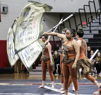 Performers with flags Stock Photos